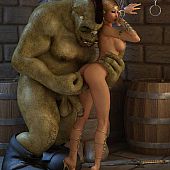 Troll copulates girl elf princess.