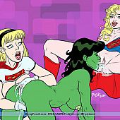 Watch how comic heroines are licking pusses.