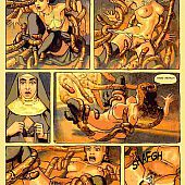 Dissolute nuns in the comics convent of hell.