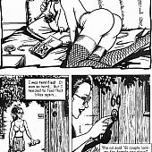 Slave-girl receives punishments in the comics Dees Diary.